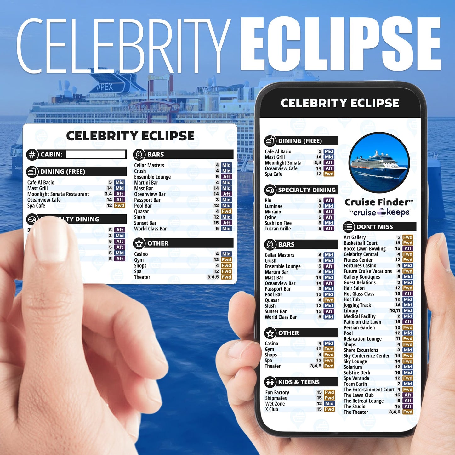 Deck Finder Cards - Celebrity Eclipse