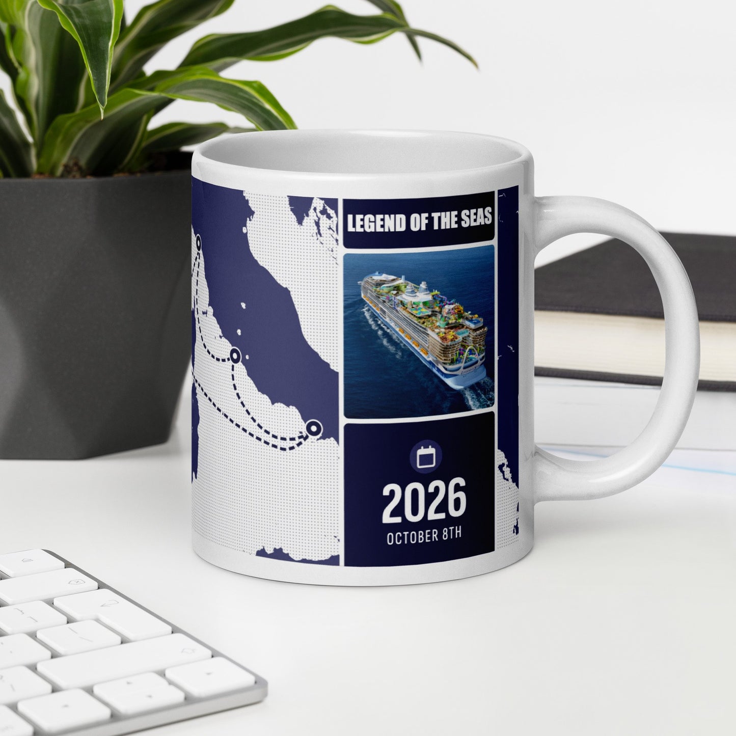 Cruise Map Coffee Mug - On Desk