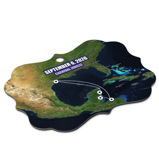 Cruise Map Scallop Metal 3x4-inch Satellite Slanted