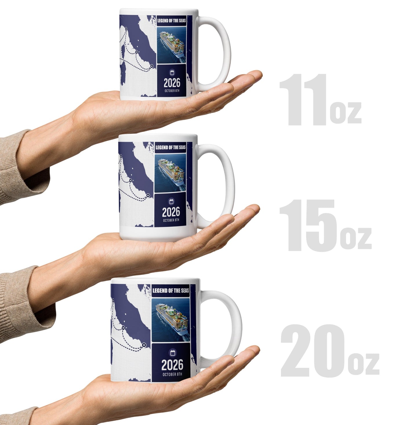 Cruise Cruise Maps - Coffee Mugs - Size Options