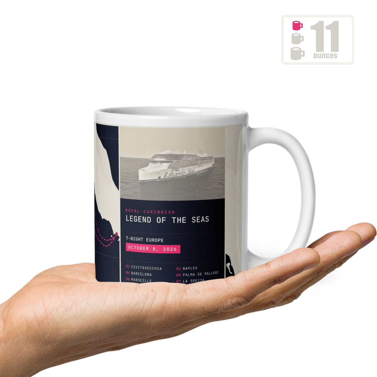 11 oz custom cruise coffee mug