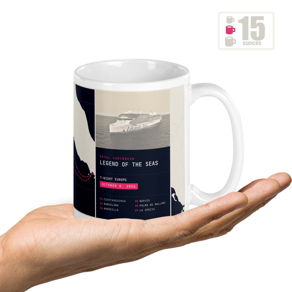 15 oz custom cruise coffee mug