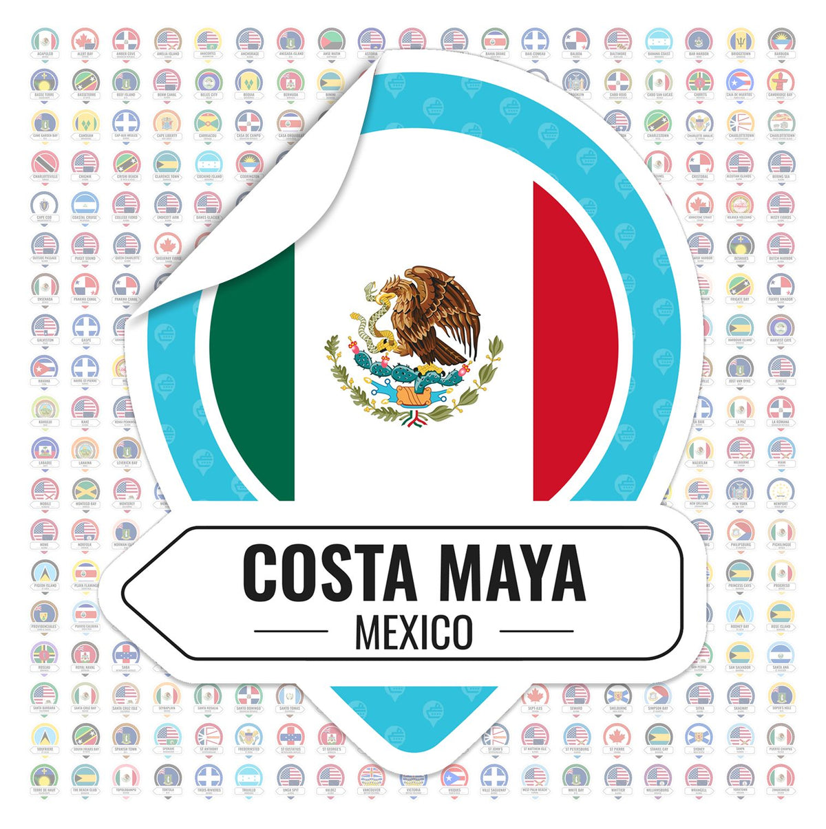 Cruise Itinerary Sticker Sheet - Ship & Port Badges