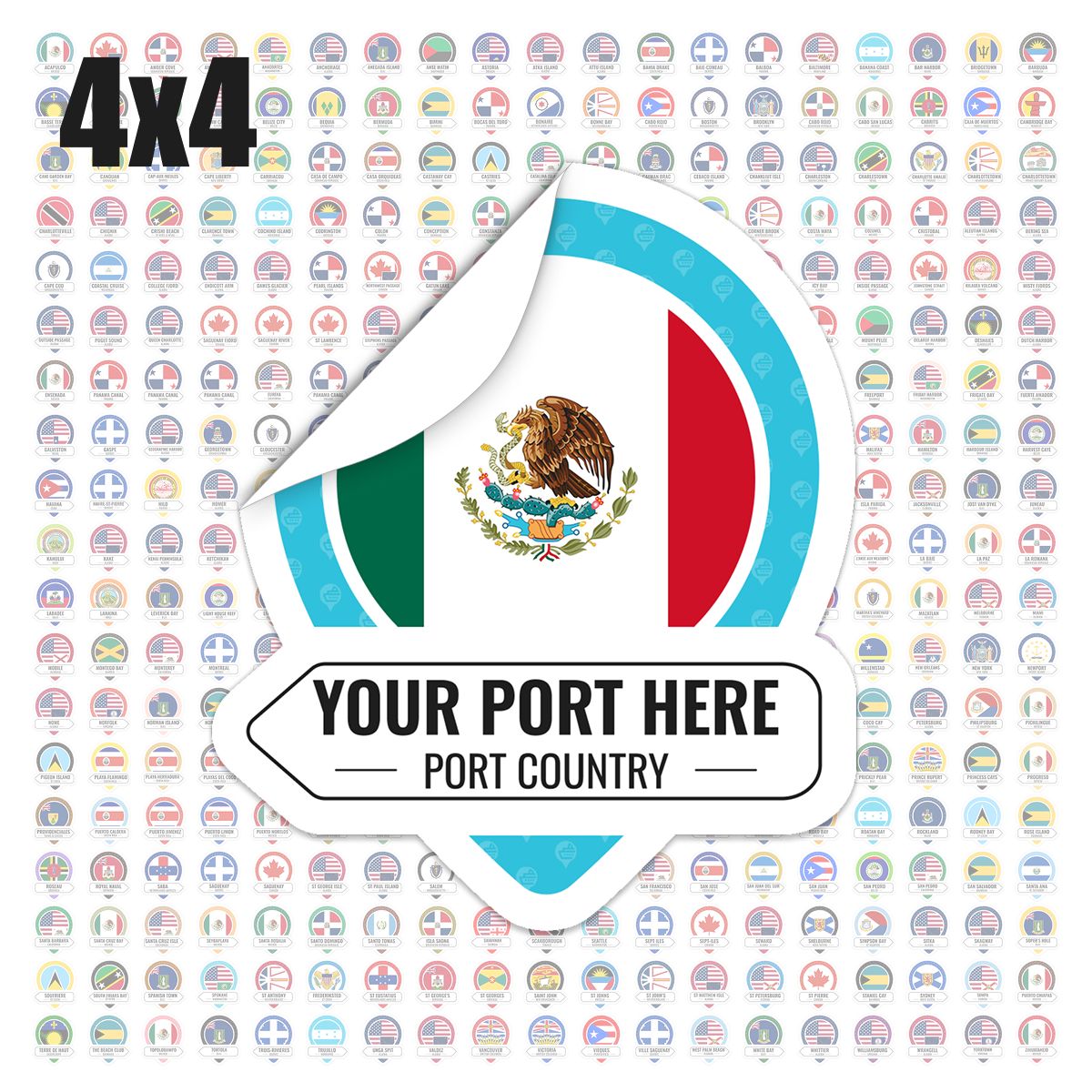 Cruise Itinerary Sticker Sheet - Ship & Port Badges