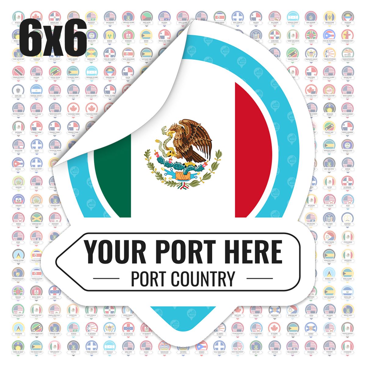 Cruise Itinerary Sticker Sheet - Ship & Port Badges