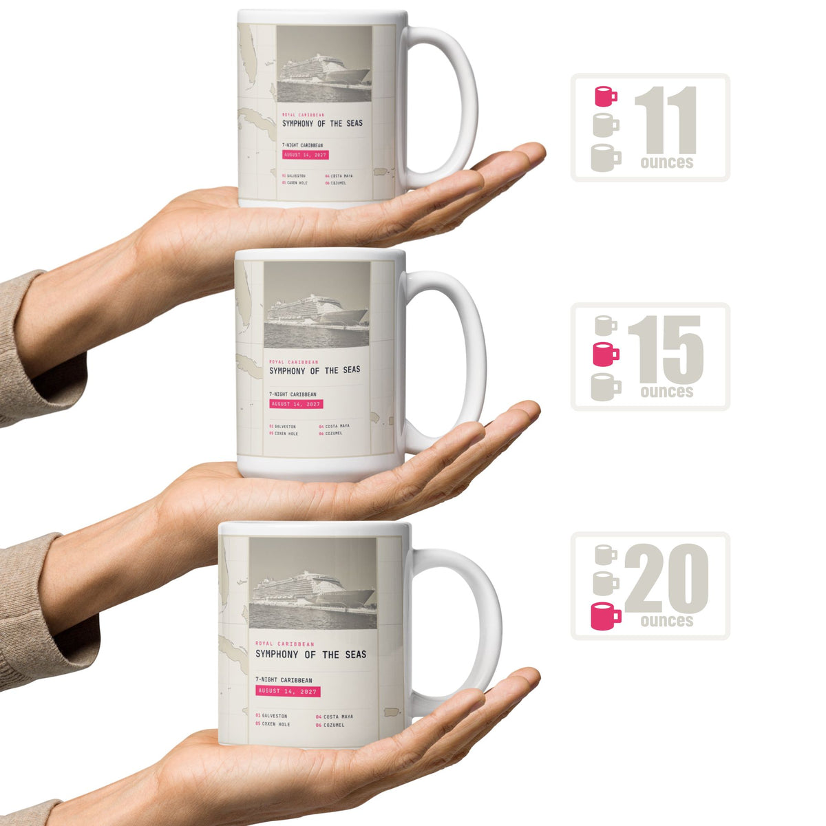 cruise coffee mug sizes