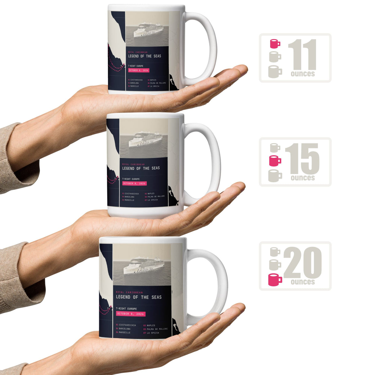cruise coffee mug sizes