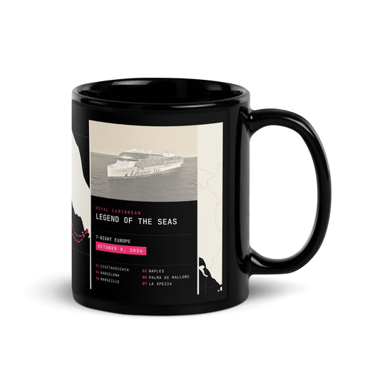 cruise gift ideas custom coffee mug with itinerary route, ship and port list