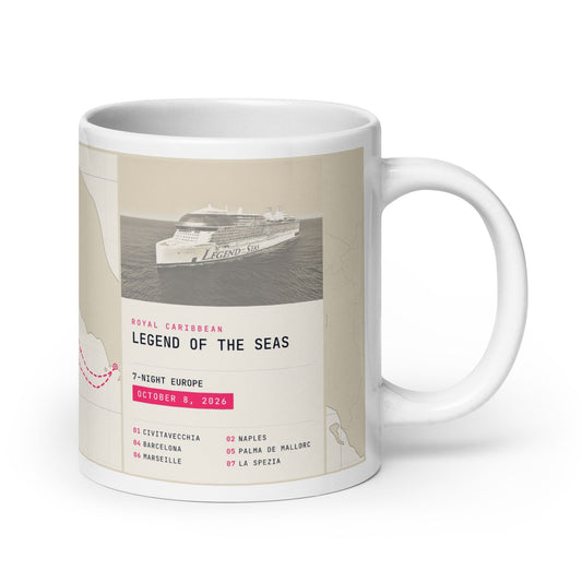 cruise gift ideass custom coffee mug with itinerary map, ship and port list