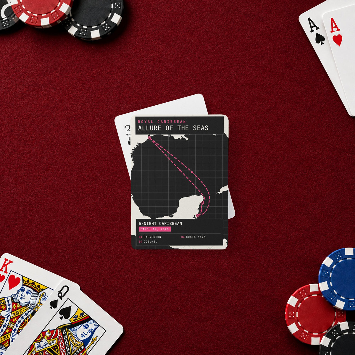 cruise itinerary playing cards