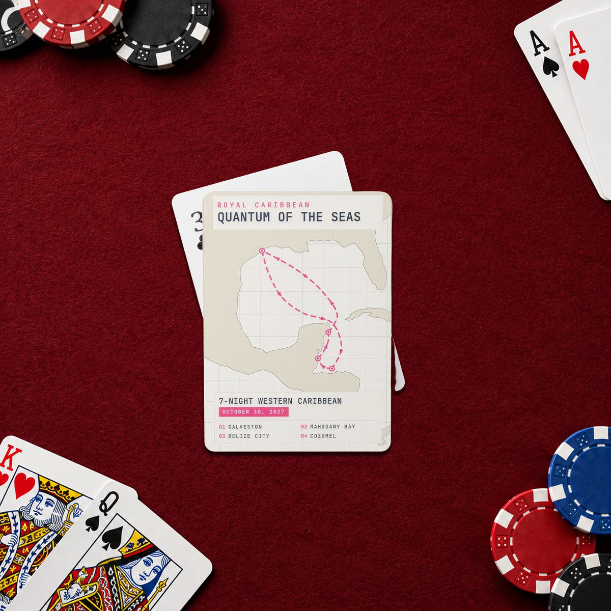 cruise itinerary playing cards