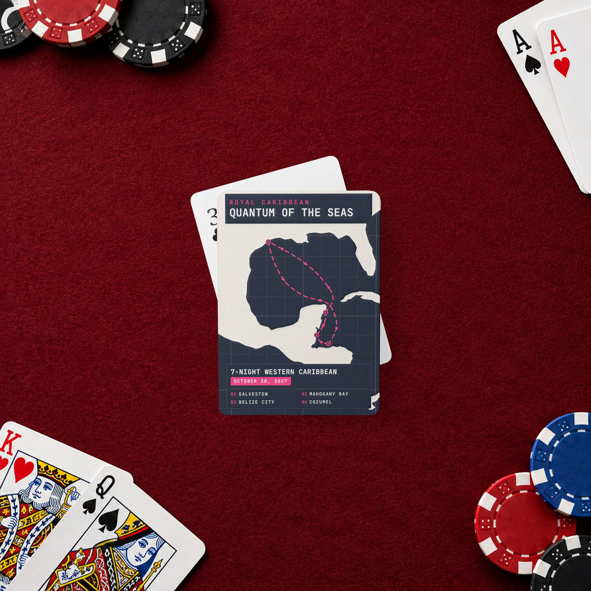 cruise itinerary playing cards