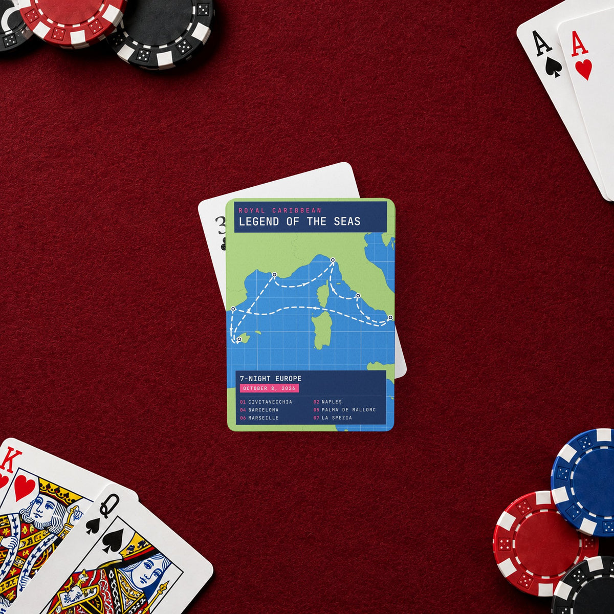 cruise itinerary playing cards