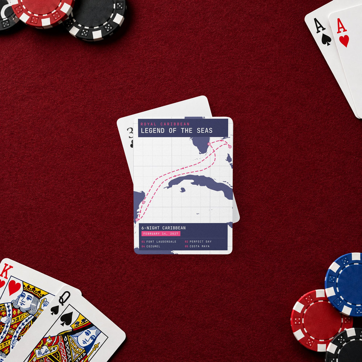 cruise itinerary playing cards