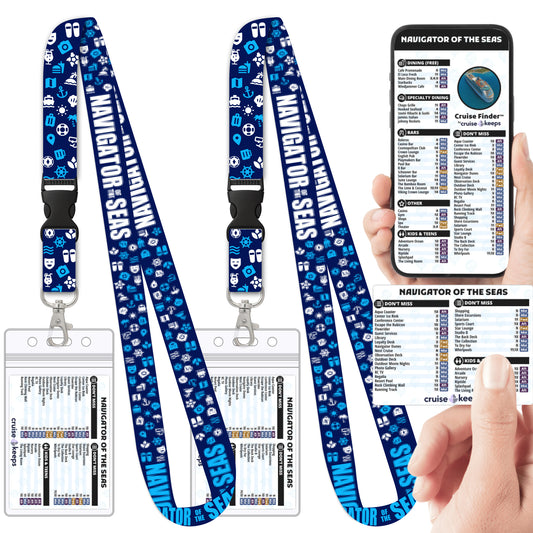 Royal Caribbean - Navigator of the Seas Cruise Lanyards & Deck Finder Cards (Waterproof Card & Phone Screen)