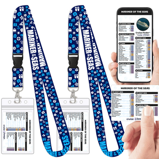 Royal Caribbean - Mariner of the Seas Cruise Lanyards & Deck Finder Cards (Waterproof Card & Phone Screen)