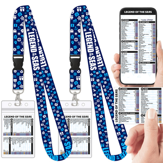 Royal Caribbean - Legend of the Seas Cruise Lanyards & Deck Finder Cards (Waterproof Card & Phone Screen)