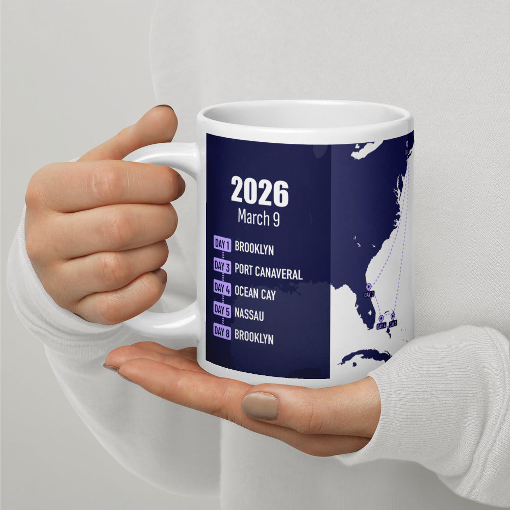 Cruise Map Mug Glossy White Hands