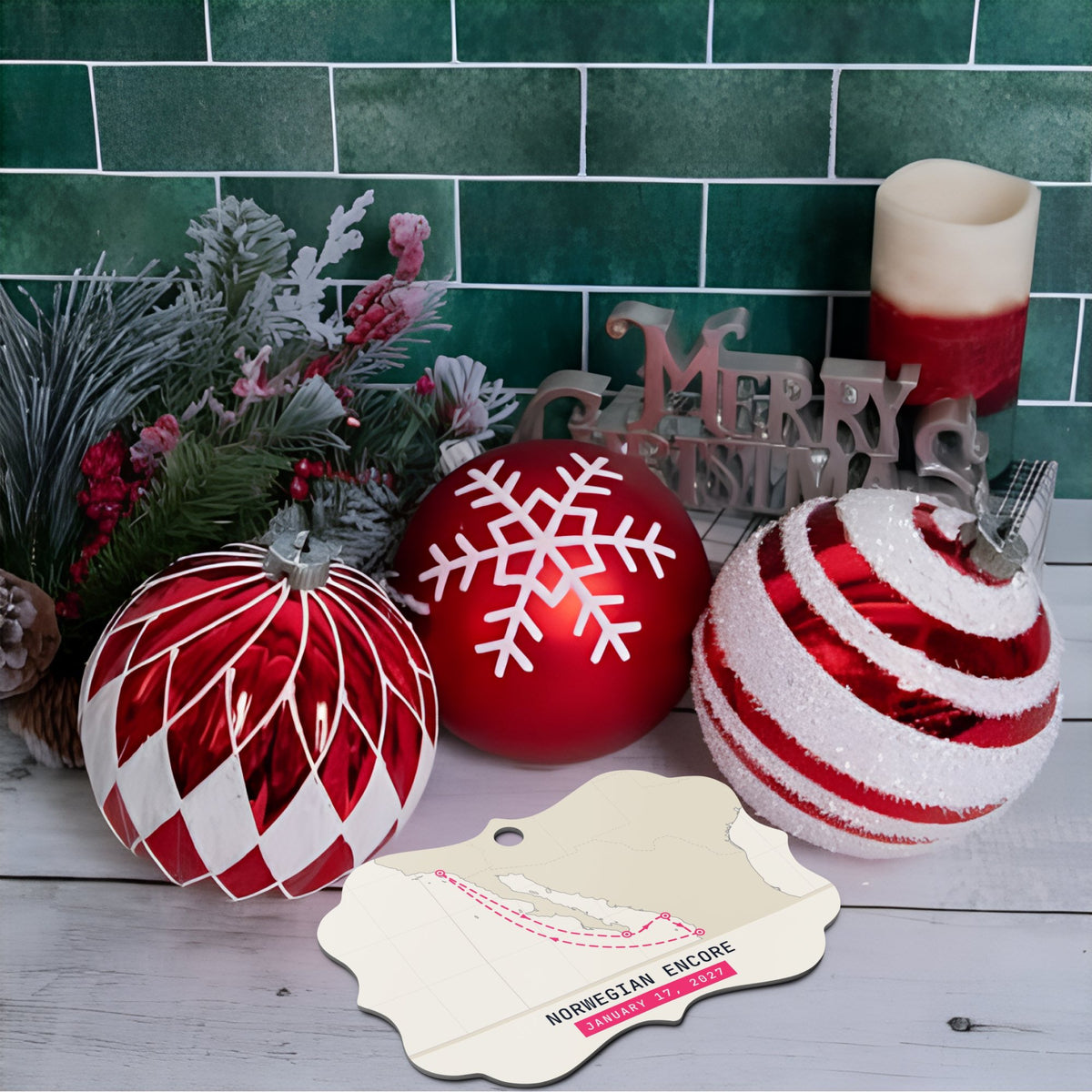 cruise ornaments personalized cream