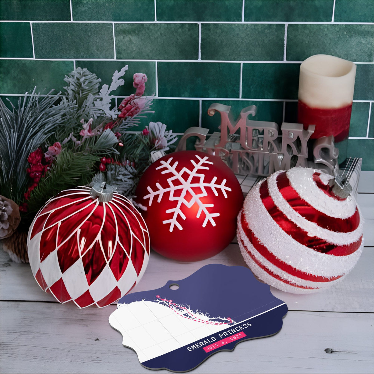 cruise ornaments personalized white