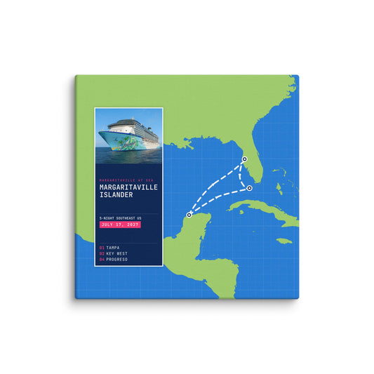 custom canvas print cruise map blue green