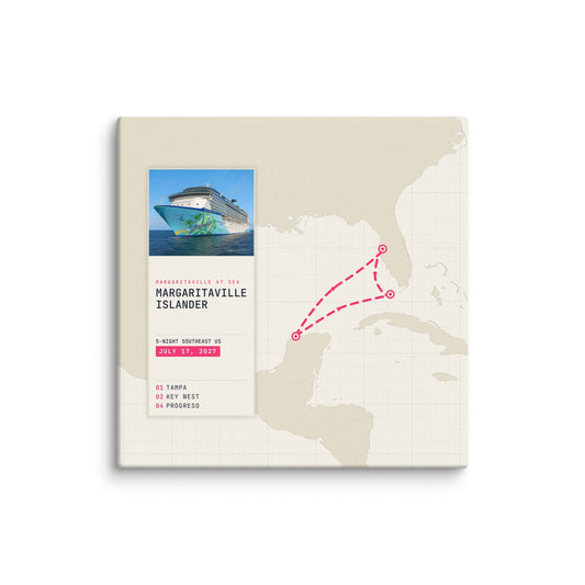 custom canvas print cruise map cream