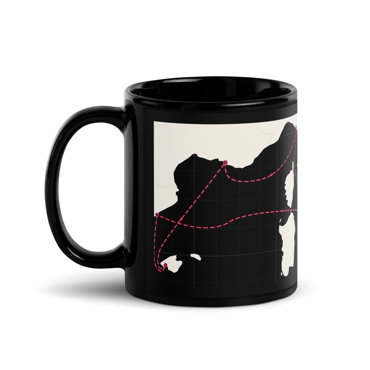 custom cruise mug with port maps, ship and sail date