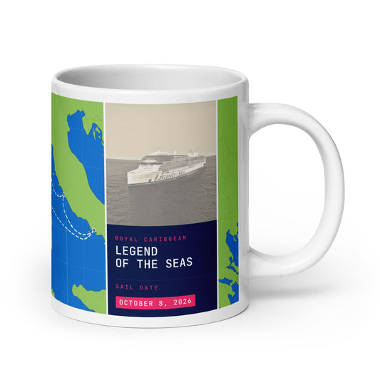 cruise gifts custom coffee mug with itinerary map, ship and port list