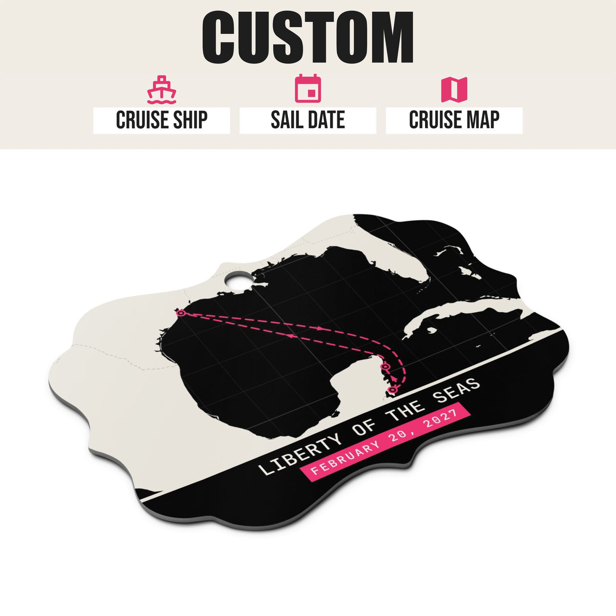 custom cruise ornament black