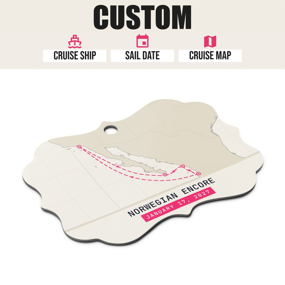 custom cruise ornament cream