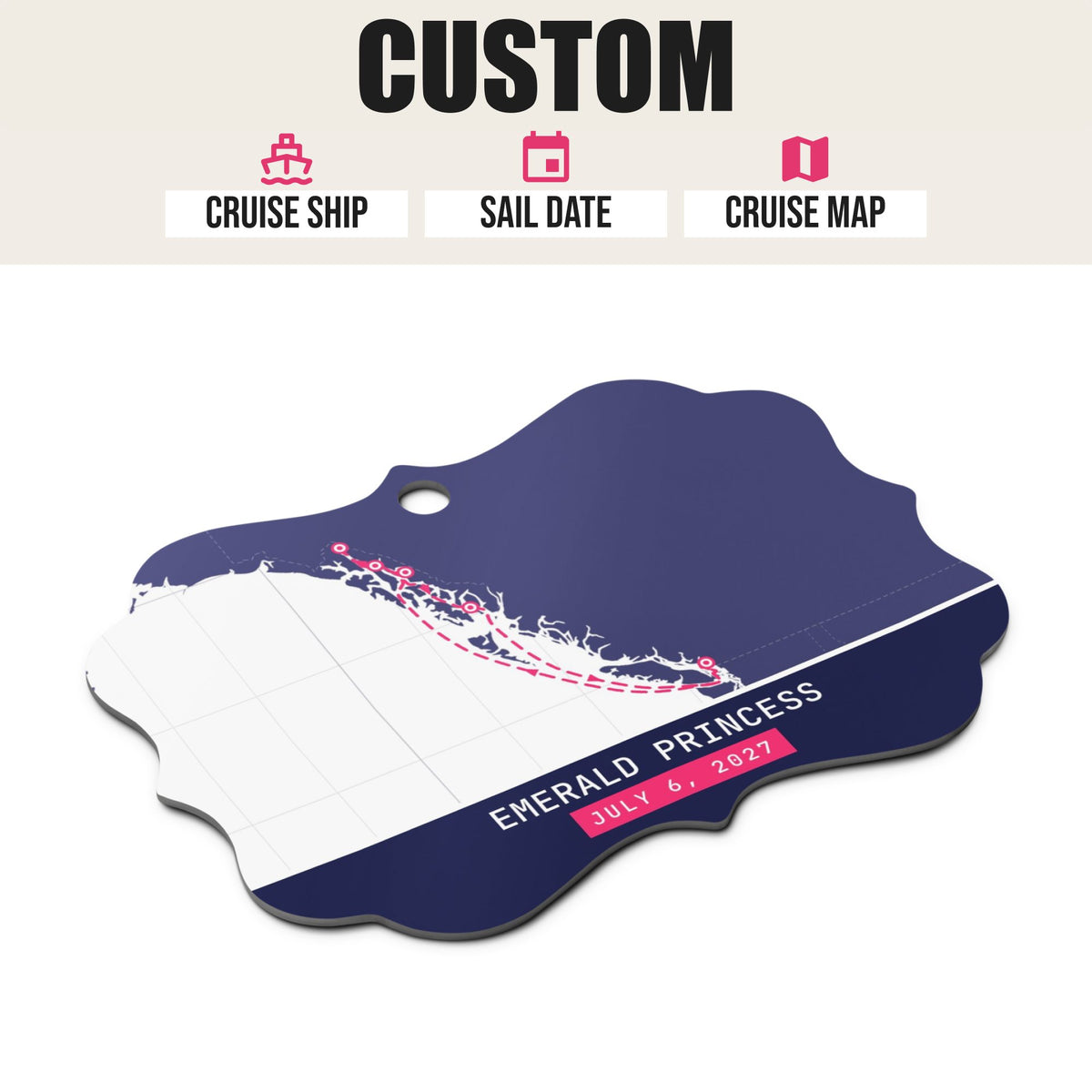 custom cruise ornament white