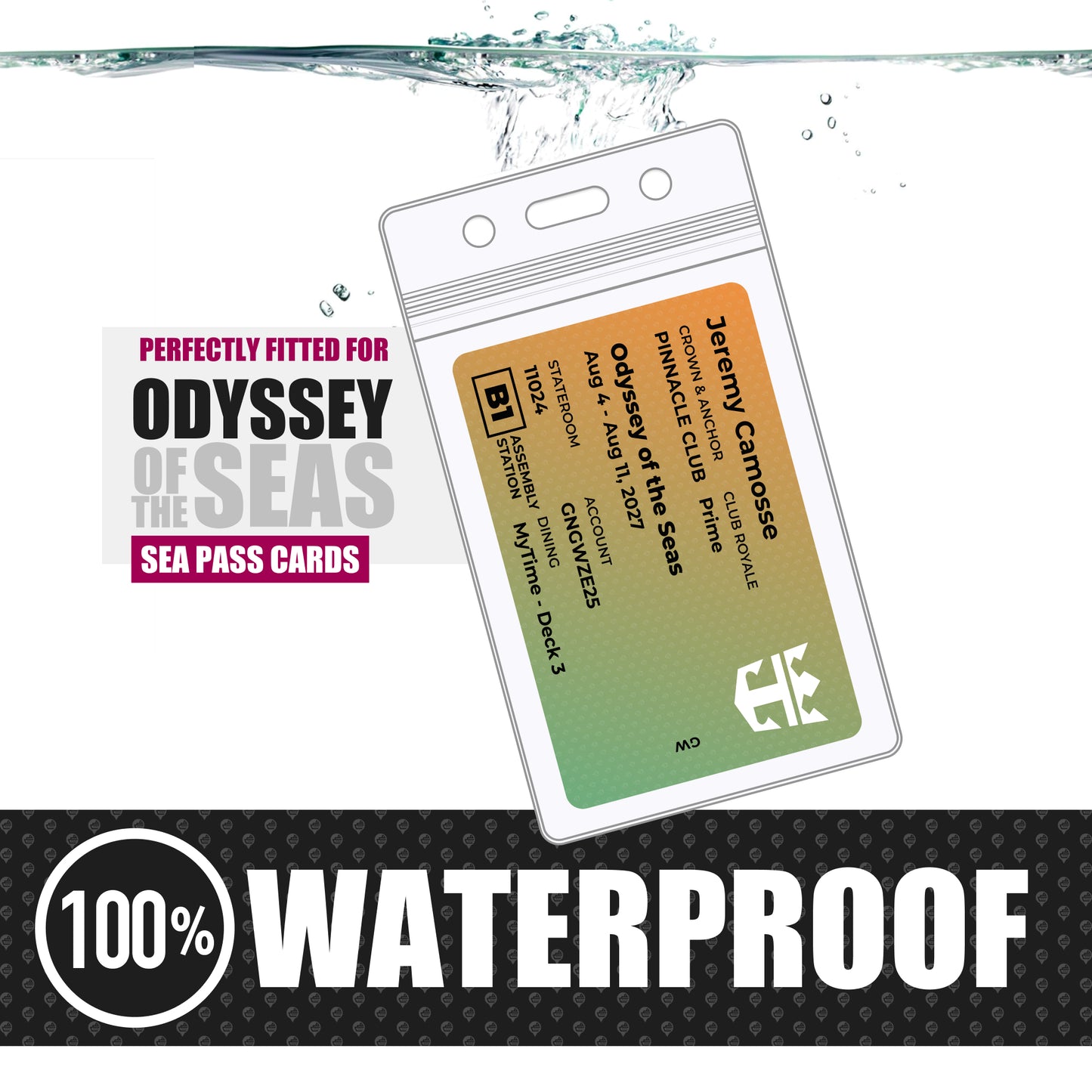 Royal Caribbean - Odyssey of the Seas Cruise Lanyards & Deck Finder Cards (Waterproof Card & Phone Screen)