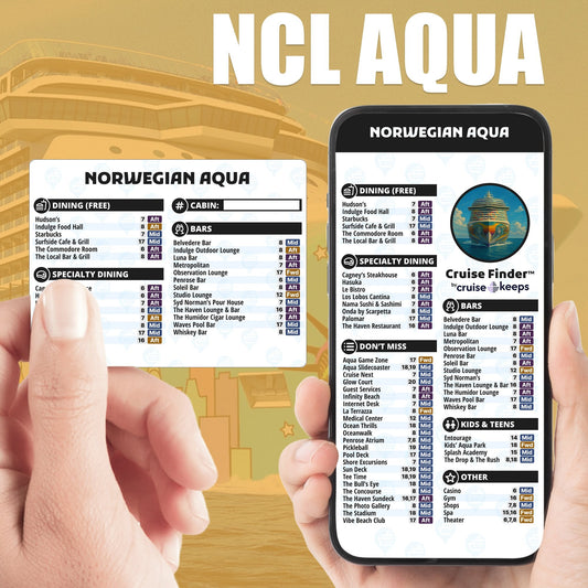 Norwegian Aqua Deck Finder Cards Venue Locator