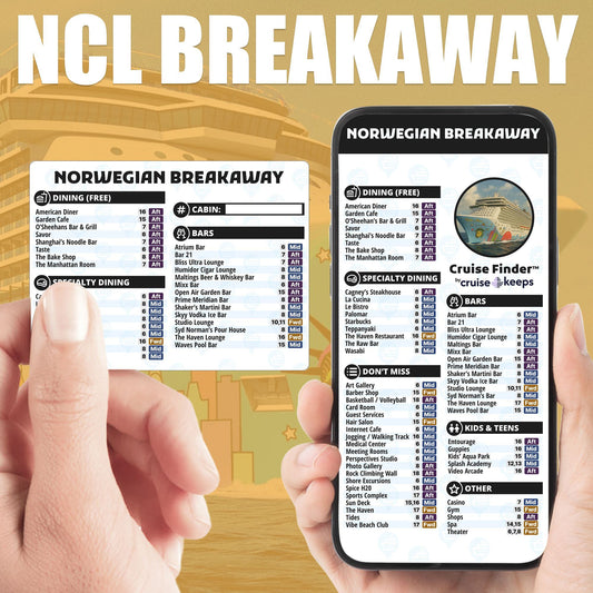 Norwegian Breakaway Deck Finder Cards Venue Locator