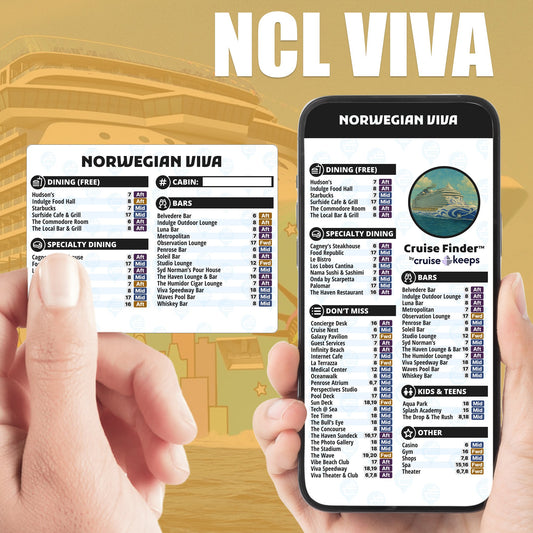 Norwegian Viva Deck Finder Card - Print and Phone Locator Digital Cards