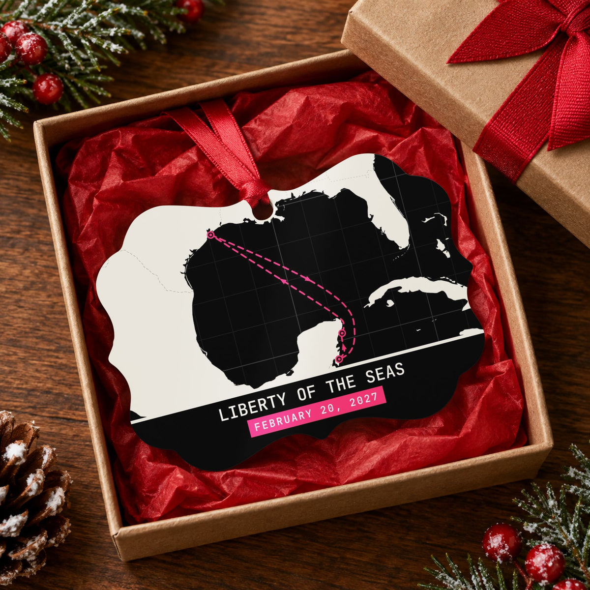 personalized cruise ornament black
