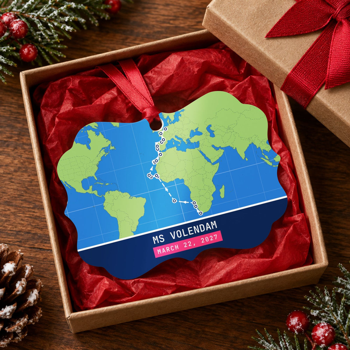 personalized cruise ornament blue green