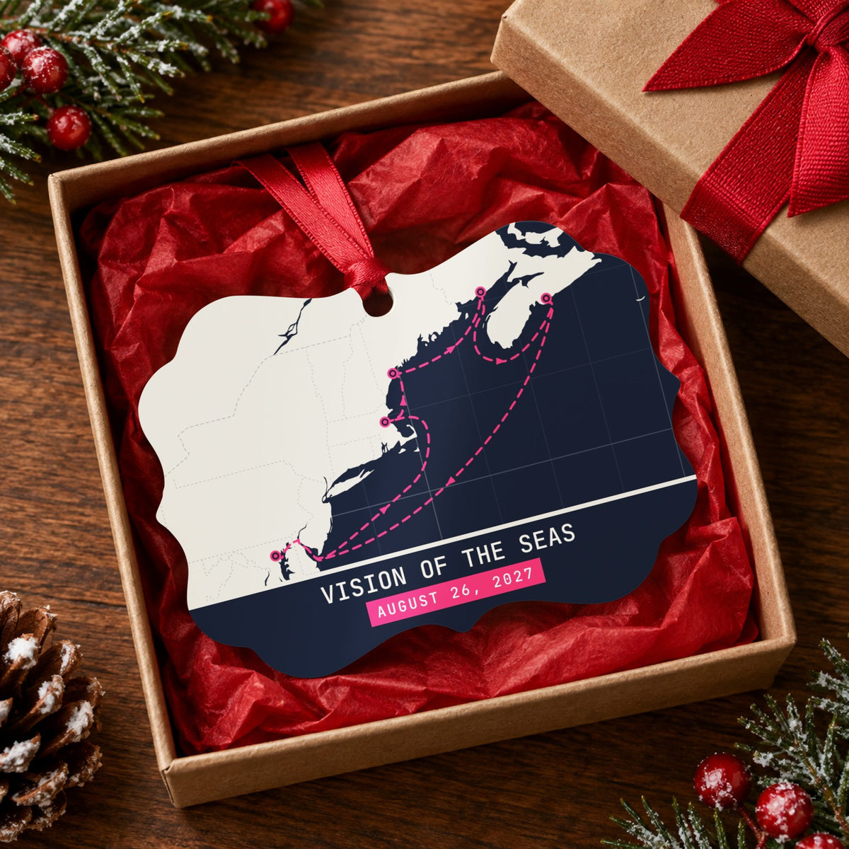 personalized cruise ornament navy
