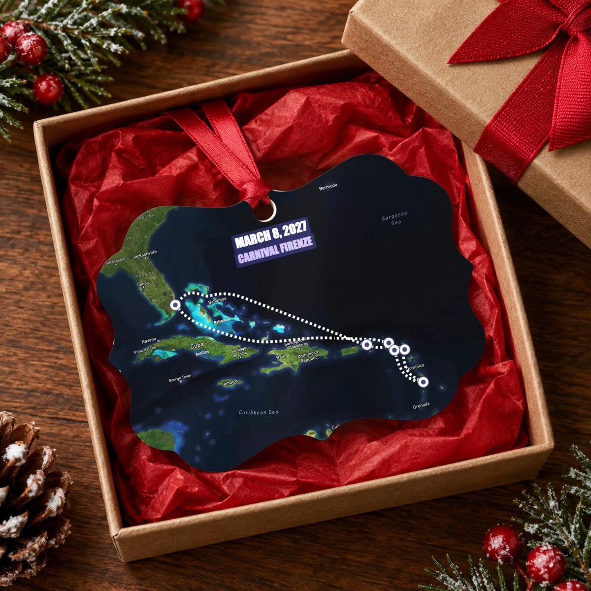 personalized cruise ornament satellite